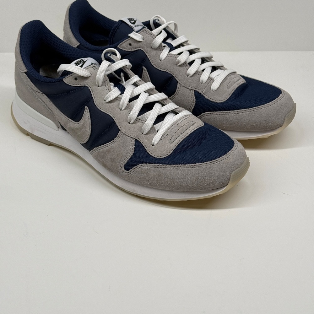 Nike Internationalist By You Custom Sneaker Gray Blue Suede Fabric Size 12.5